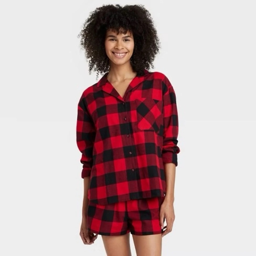 032-NWT. Set of 2 Auden Buffalo Check lightweight flannel PJ, Size: 4X